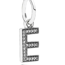 Load image into Gallery viewer, Pandora Sterling Silver Alphabet Letter E Dangle with Clear Zirconia - 791317cz
