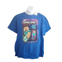 Load image into Gallery viewer, Boy's Mojang Minecraft Blue Tee Shirt, Large 10/12
