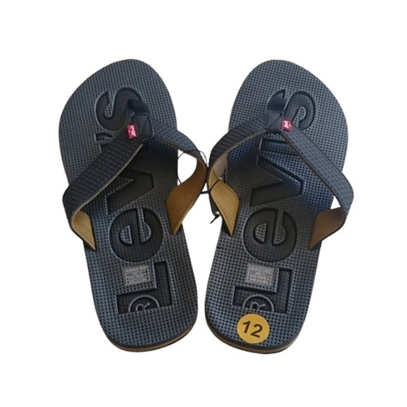 Levi's Men's Kyle Sport J Flip Flop Sandals, Black, Size 12