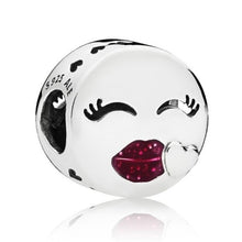 Load image into Gallery viewer, Pandora Retired Sterling Silver Kiss Emoji Charm with Cerise Enamel - 796561EN15
