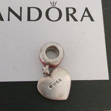 Load image into Gallery viewer, Pandora 925 USA Heart Flag America Travel Dangle w/ R/W/B Enamel 791548e…
