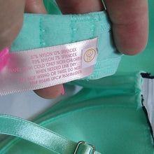 Load image into Gallery viewer, Candie's Padded Push-Up Bra, Mint + Black, 34A
