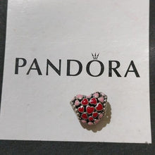 Load image into Gallery viewer, Pandora Sterling Silver Burst of Love Heart Charm w/ Red + Pink Enamel 796557enm
