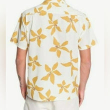 Load image into Gallery viewer, Quiksilver Men&#39;s Waterman Falling Blossom Hawaiian Shirt, Gold, Size Medium
