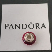 Load image into Gallery viewer, Pandora Retired Red and White Murano Seeing Spots Bead - 790633
