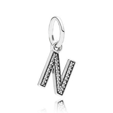 Load image into Gallery viewer, Pandora Sterling Silver Alphabet Letter N Dangle w/ Clear Zirconia - 791326cz
