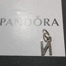 Load image into Gallery viewer, Pandora Sterling Silver Alphabet Letter N Dangle w/ Clear Zirconia - 791326cz
