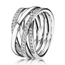Load image into Gallery viewer, Pandora Sterling Silver Entwined Ring with Zirconia 190919cz, size 52
