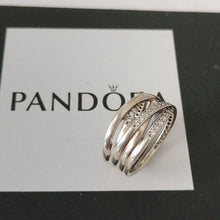 Load image into Gallery viewer, Pandora Sterling Silver Entwined Ring with Zirconia 190919cz, size 52
