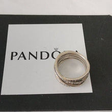 Load image into Gallery viewer, Pandora Sterling Silver Entwined Ring with Zirconia 190919cz, size 52

