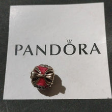 Load image into Gallery viewer, Pandora Sterling Silver Bright Ornament Charm w/ Red Enamel + Clear CZ B800641
