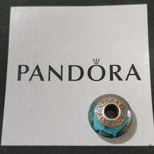 Load image into Gallery viewer, PANDORA Retired Sterling Silver Turquoise Looking Glass Murano Bead - 790924
