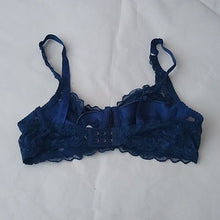 Load image into Gallery viewer, Navy Lace Push-up Bra, Medium
