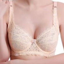 Load image into Gallery viewer, Peach Khaki Lace Push-up Bra, Medium
