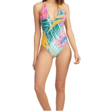 Load image into Gallery viewer, Trina Turk Women's V-Plunge One Piece Swimsuit, Terra Nostra, Multi, Size 10

