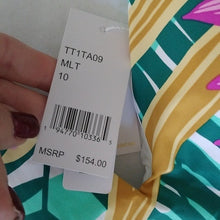 Load image into Gallery viewer, Trina Turk Women's V-Plunge One Piece Swimsuit, Terra Nostra, Multi, Size 10
