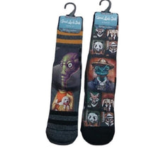 Load image into Gallery viewer, 2 Pair Adult Size 8-13 Socks Alien Animal Mugshots, size 8-13
