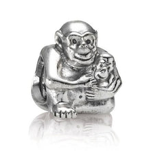 Load image into Gallery viewer, Pandora Retired Sterling Silver Chimp Family Monkey Animal Bead - 790422
