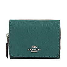 Load image into Gallery viewer, Coach 37968 Crossgrain Leather Small Trifold Wallet, SV/Dark Turquoise

