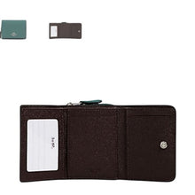 Load image into Gallery viewer, Coach 37968 Crossgrain Leather Small Trifold Wallet, SV/Dark Turquoise
