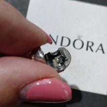 Load image into Gallery viewer, Pandora Retired Sterling Silver and 14K Gold Braided Heart Clip - 790599
