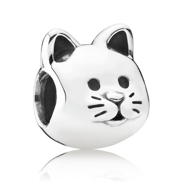 Pandora Retired Sterling Silver Curious Cat Animal Charm - 791706