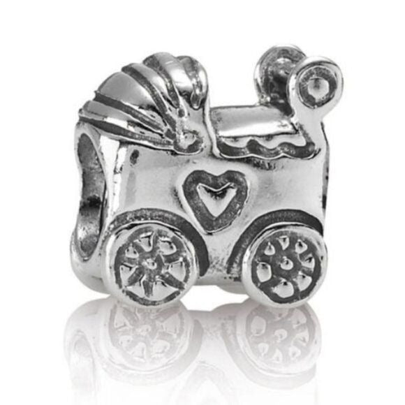 Pandora Baby Pram Carriage Charm  790346 925 ALE Sterling Silver