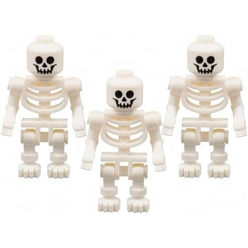 Lego 3 Skeleton MINIFIG LOT Spooky Halloween Minifigure Castle Pirate Ghost
