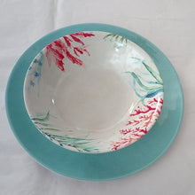 Load image into Gallery viewer, Melamine Sea Life Turtle Salad Plate, Aqua Blue Dinner Plate and matchin…
