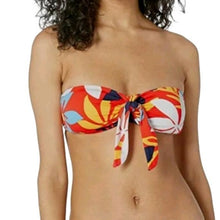 Load image into Gallery viewer, Hobie Womens Orange Floral Bloomy Daze Bandeau Bikini Swim Top, Size Large
