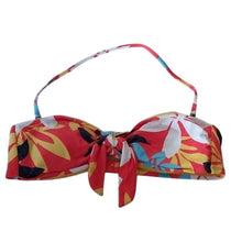 Load image into Gallery viewer, Hobie Womens Orange Floral Bloomy Daze Bandeau Bikini Swim Top, Size Large
