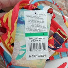 Load image into Gallery viewer, Hobie Womens Orange Floral Bloomy Daze Bandeau Bikini Swim Top, Size Large
