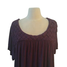 Load image into Gallery viewer, Lane Bryant Eggplant Purple Basket Weave front Top Blouse, Size 26/28
