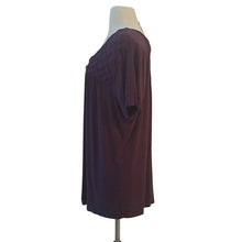 Load image into Gallery viewer, Lane Bryant Eggplant Purple Basket Weave front Top Blouse, Size 26/28
