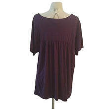 Load image into Gallery viewer, Lane Bryant Eggplant Purple Basket Weave front Top Blouse, Size 26/28

