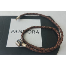 Load image into Gallery viewer, Pandora Double Brown Leather Bracelet with Pandora Clasp - 590705CBN-D 13.78"

