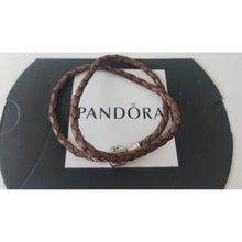 Load image into Gallery viewer, Pandora Double Brown Leather Bracelet with Pandora Clasp - 590705CBN-D 13.78"
