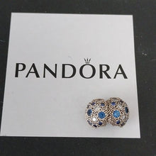 Load image into Gallery viewer, Pandora Retired Sterling Silver Cosmic Stars Clip with Blue Zirconia - 791286NSB
