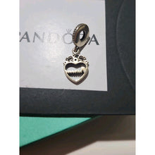 Load image into Gallery viewer, Pandora Sterling Silver Princess Crown Heart Dangle Charm w/ CZ 791962CZ
