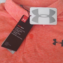 Load image into Gallery viewer, Under Armour Tour Tips Polo, Papaya Light Heather, Youth Large
