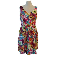 Load image into Gallery viewer, R&amp;K Originals Floral V neck Party Dress, Multicolor, size 8
