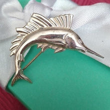 Load image into Gallery viewer, Large Vintage Sterling Silver Sail Fish Swordfish Pin Brooch
