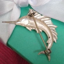 Load image into Gallery viewer, Large Vintage Sterling Silver Sail Fish Swordfish Pin Brooch
