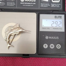 Load image into Gallery viewer, Large Vintage Sterling Silver Sail Fish Swordfish Pin Brooch
