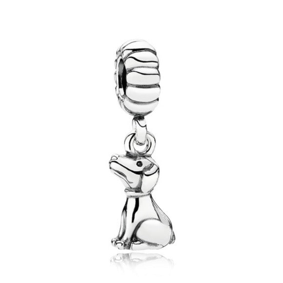 Pandora Retired Sterling Silver Buddy the Dog Animal Dangle Charm - 791095