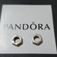 Load image into Gallery viewer, Pandora Sterling Silver Hexagon Bead Spacer Charms, Set Of 2 790154
