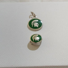 Load image into Gallery viewer, Sterling Silver MSU Michigan State Spartans Charm &amp; Pendant Set
