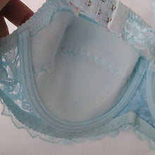 Load image into Gallery viewer, GYCL Ultrathin Underwire Push Up 3/4 Lace Bra, Baby Blue, Size XL 40B
