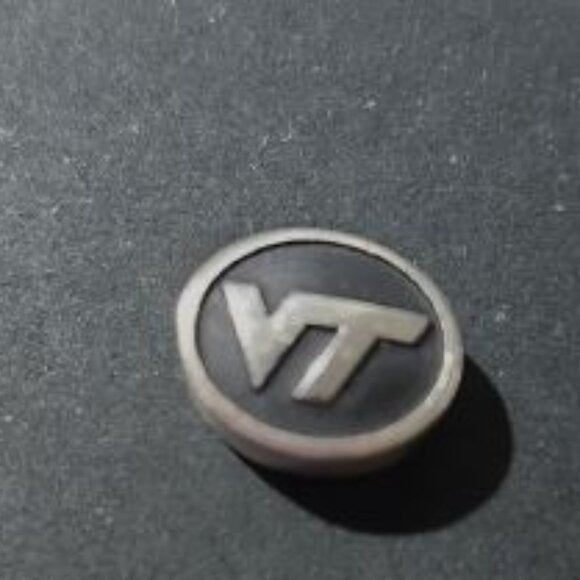 VT Virginia Tech Sterling Silver and Black Bracelet Charm