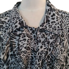Load image into Gallery viewer, Avenue Animal Print Ruffle Blouse,  Size 26/28
